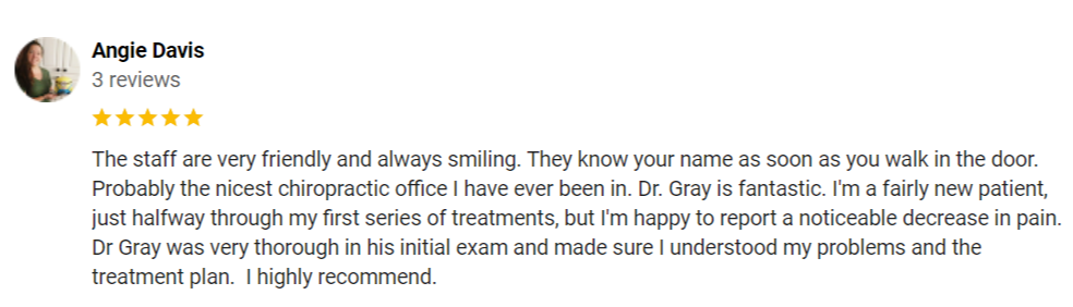 Chiropractic Hickory NC Angie Testimonial